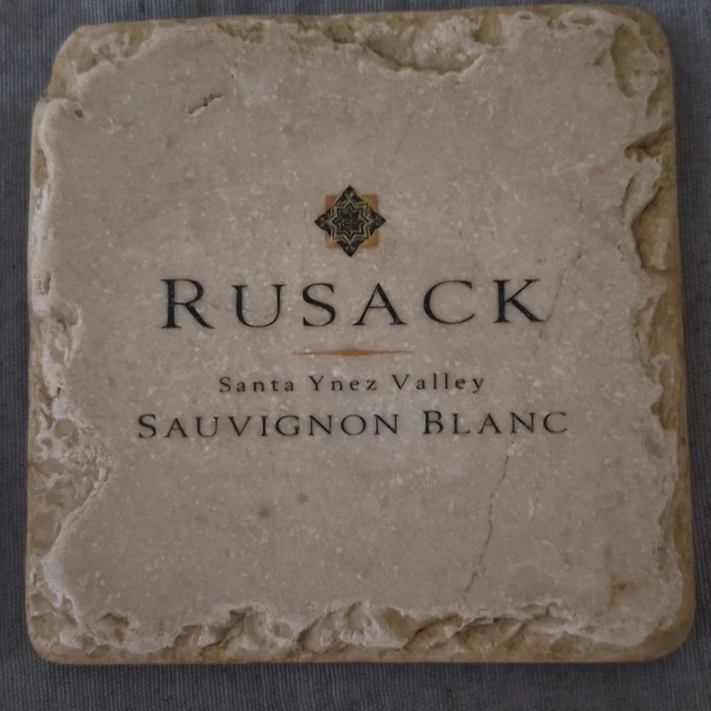 4 Pc Set Rusack Wine Tumbled Marble Stone Coaster Set